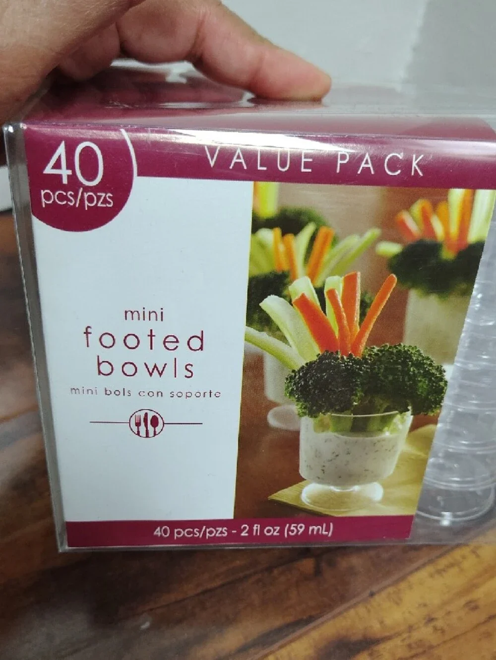 Mini Footed Bowls Value Pack - Clear (40 pcs)